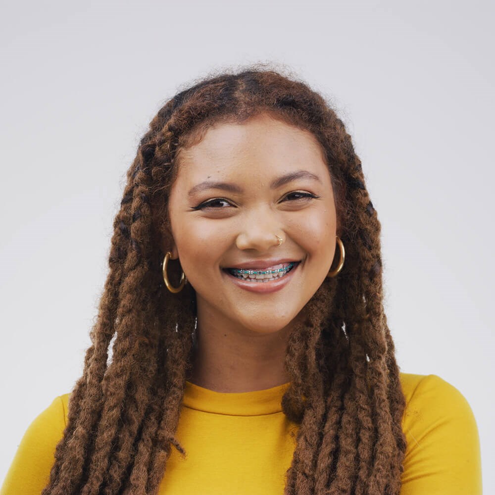 teenager with braces